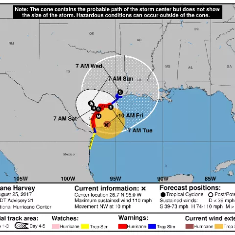 BSEE Tropical Storm Harvey Activity Statistics: August 25, 2017