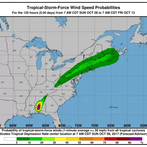 BSEE Tropical Storm Nate Activity Statistics: October 10, 2017