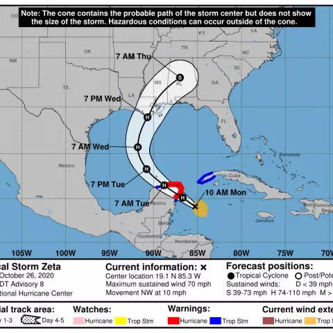 BSEE Monitors Gulf of Mexico Oil and Gas Activities in Preparation for Tropical Storm Zeta