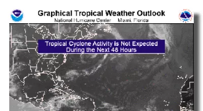 Weather map satellite image from the National Hurricane Center. 